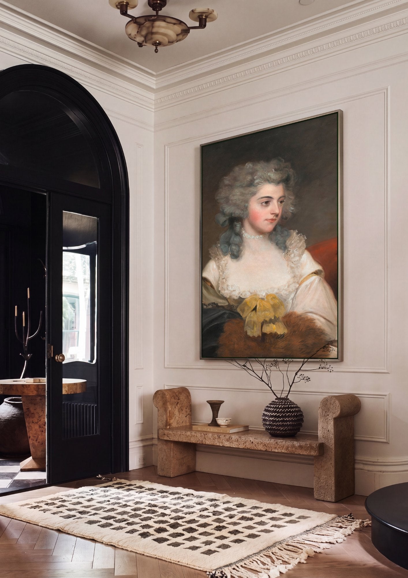 Quadro Decorativo Retrato Feminino - John Hoppner em ambiente decorado