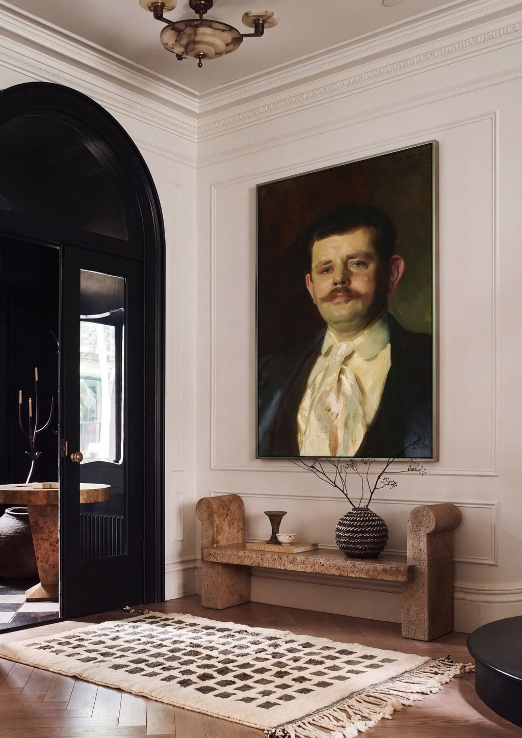 Quadro Decorativo Retrato Masculino - John Singer Sargent em ambiente decorado