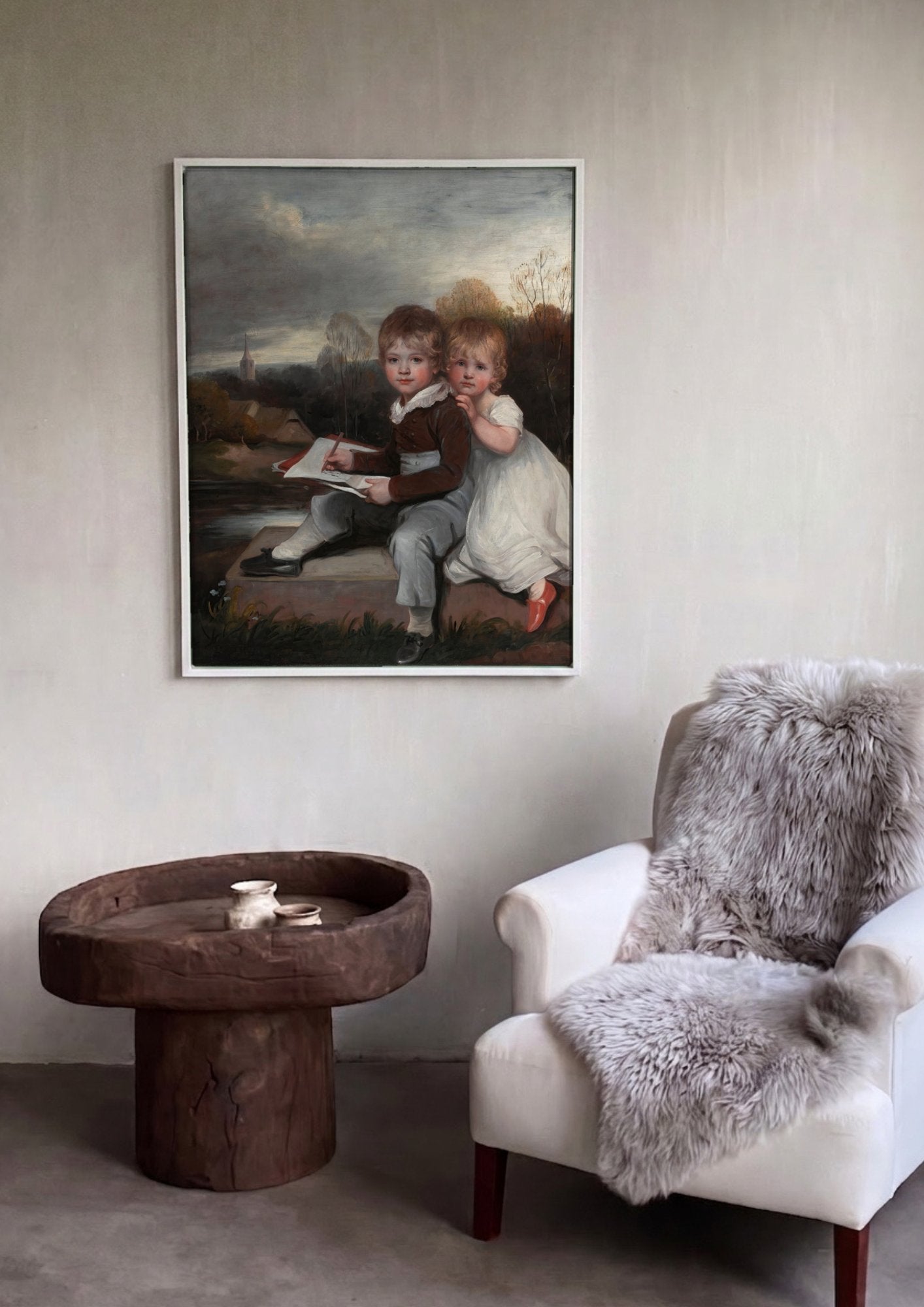 Quadro Decorativo Crianças Compondo - John Hoppner em ambiente decorado