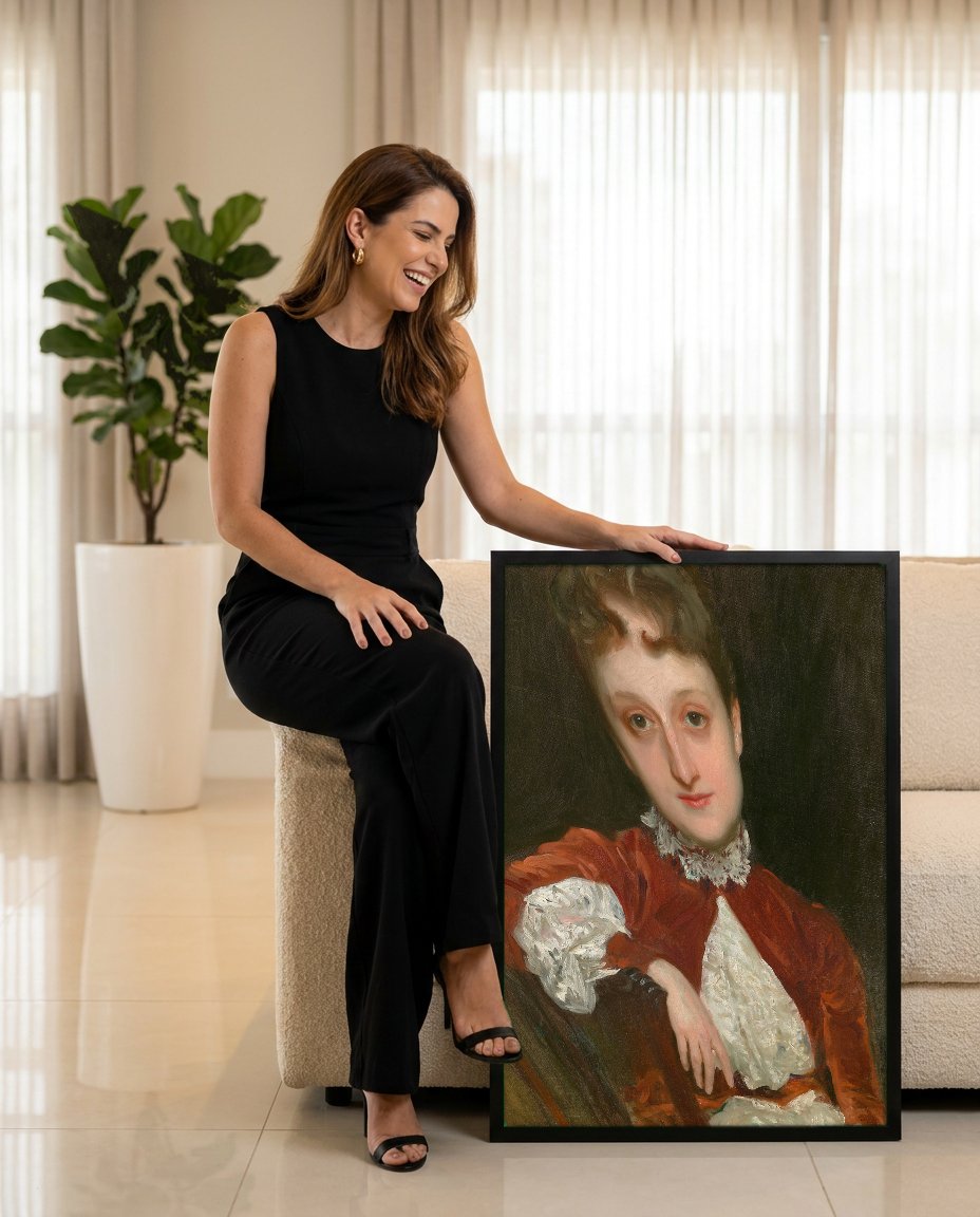 Quadro Decorativo Retrato de Mulher - John Singer Sargent com modelo em ambiente