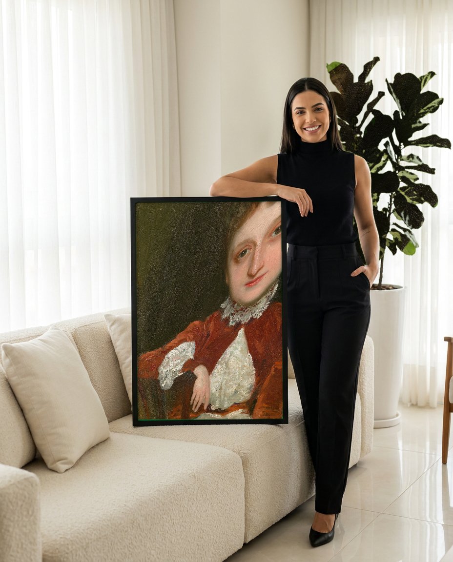 Quadro Decorativo Retrato de Mulher - John Singer Sargent com modelo em ambiente
