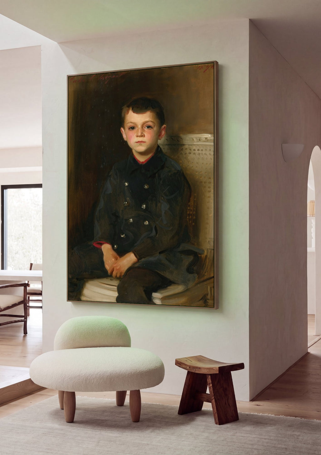 Quadro Decorativo Retrato de Menino - John Singer Sargent em ambiente decorado