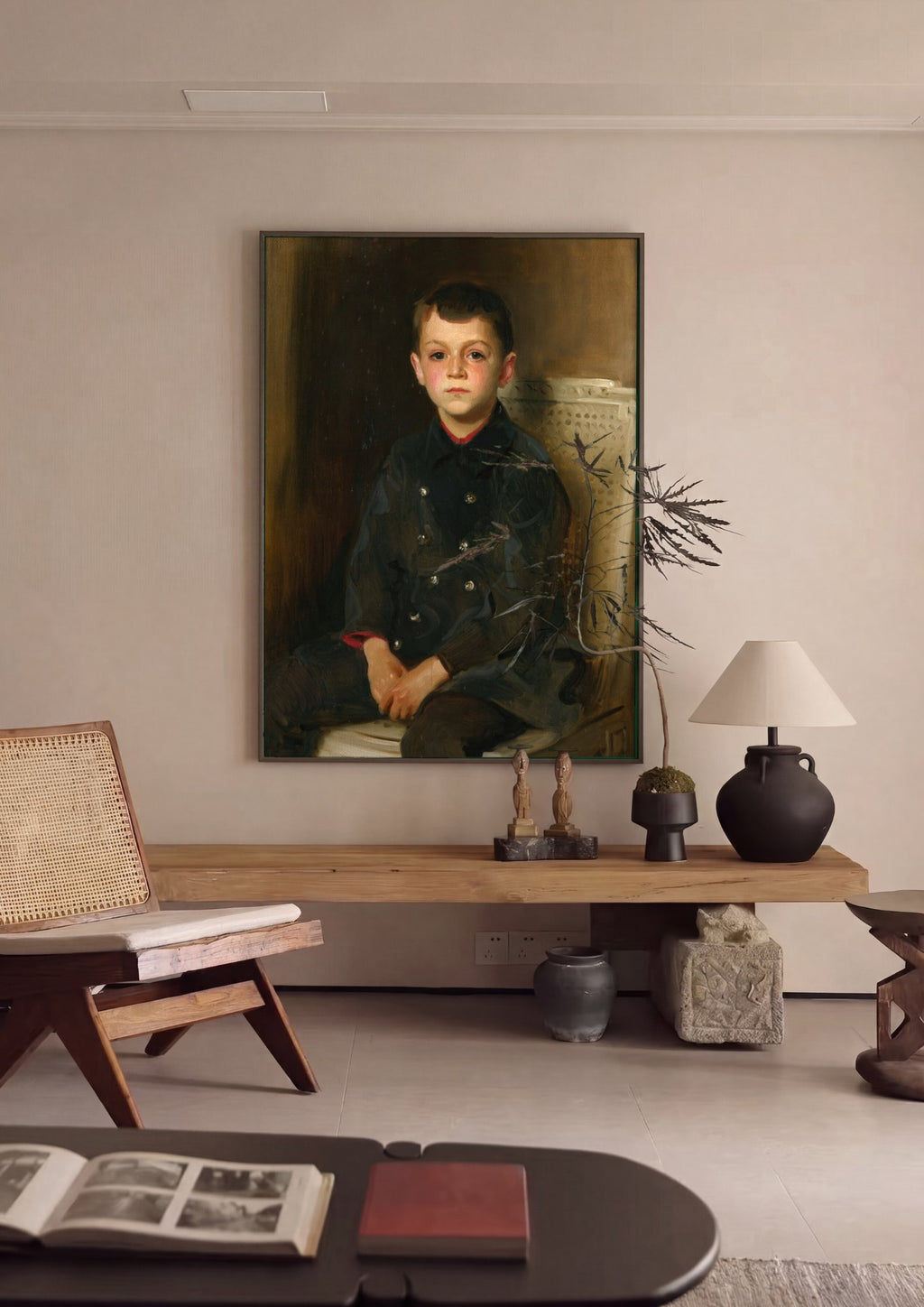 Quadro Decorativo Retrato de Menino - John Singer Sargent em ambiente decorado