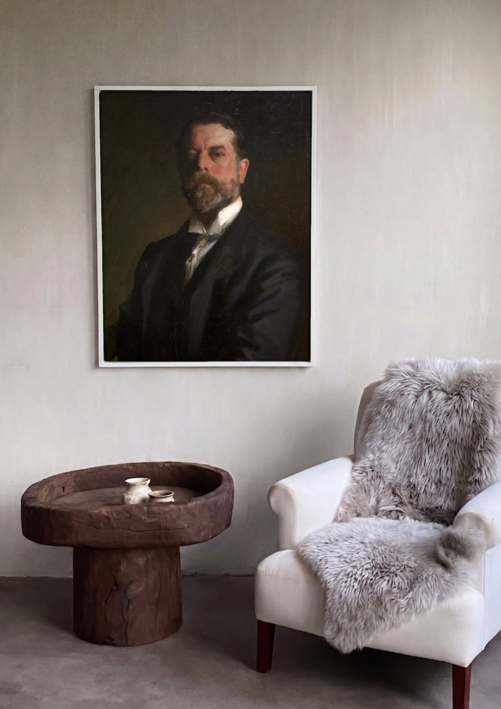 Quadro Decorativo Retrato Masculino - John Singer Sargent em ambiente decorado