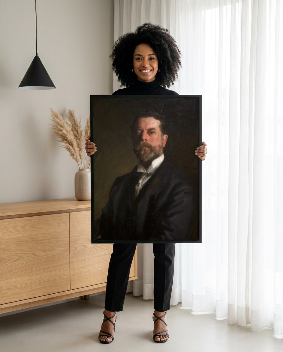 Quadro Decorativo Retrato Masculino - John Singer Sargent com modelo em ambiente