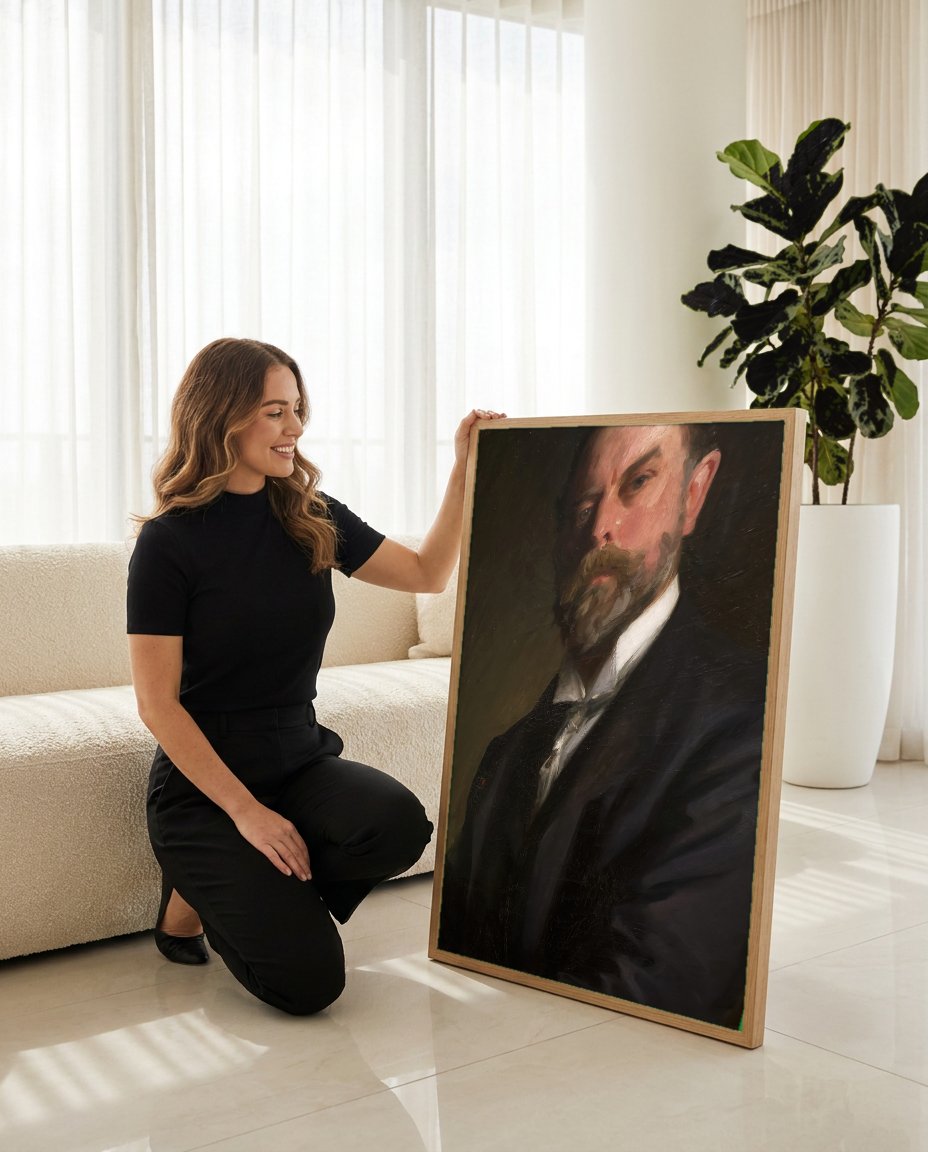 Quadro Decorativo Retrato Masculino - John Singer Sargent com modelo em ambiente
