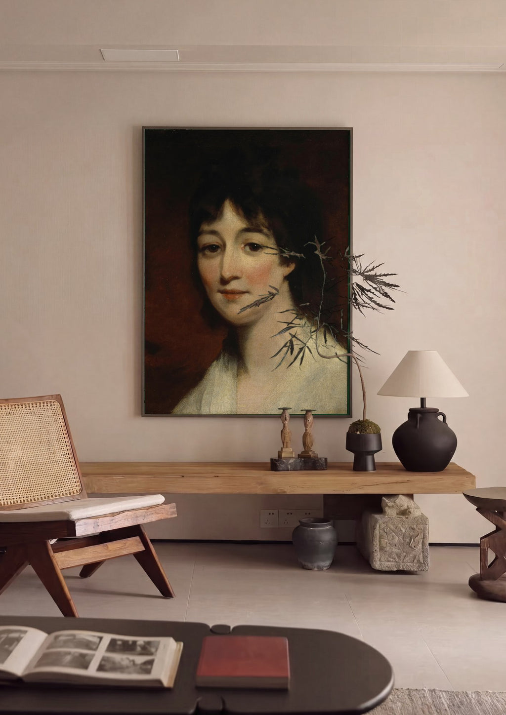 Quadro Decorativo Retrato Feminino - John Hoppner em ambiente decorado