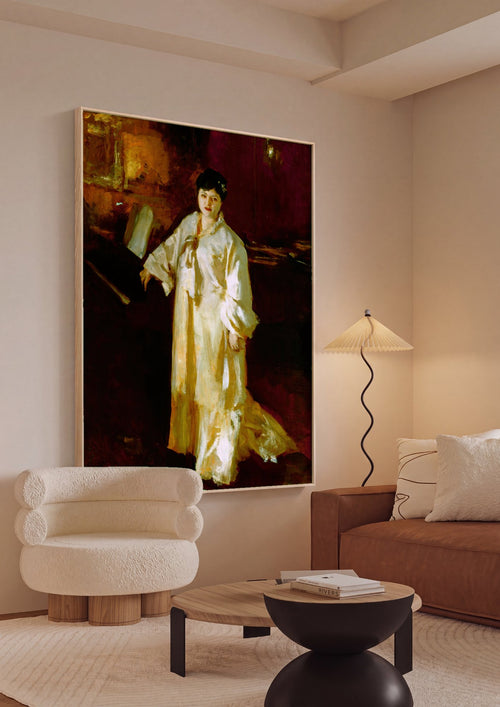 Quadro Decorativo 'A Dama de Branco' - John Singer Sargent em ambiente decorado