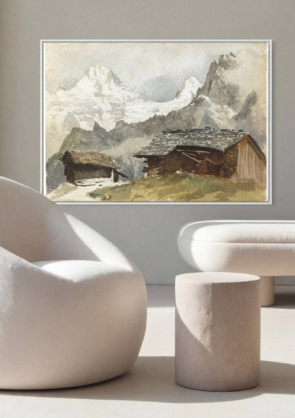 Quadro Decorativo Montanhas Alpinas - John Singer Sargent em ambiente decorado