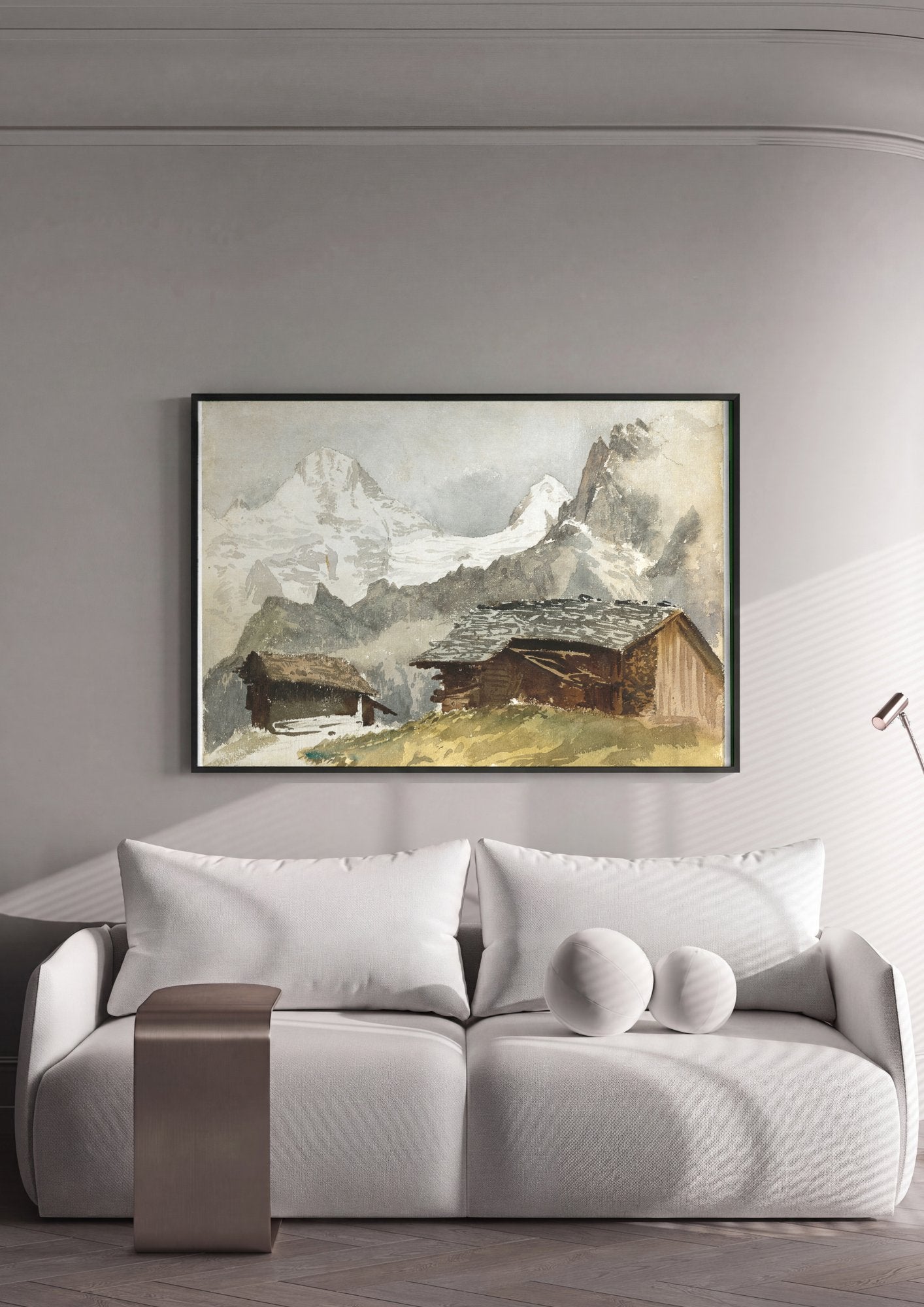 Quadro Decorativo Montanhas Alpinas - John Singer Sargent em ambiente decorado