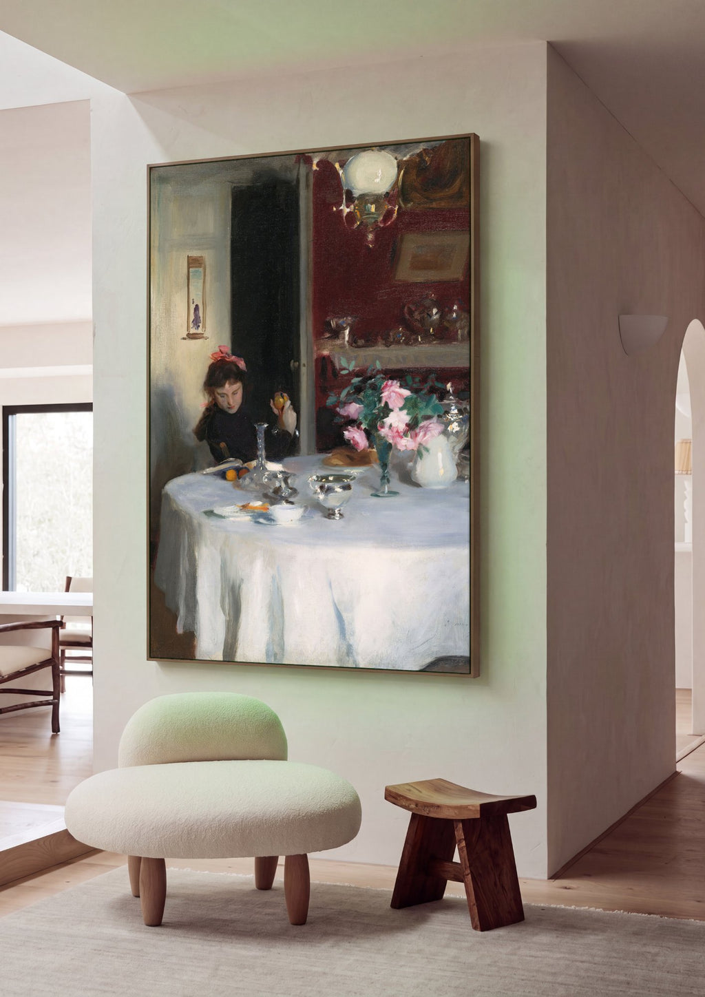 Quadro Decorativo A Mesa de Jantar - John Singer Sargent em ambiente decorado