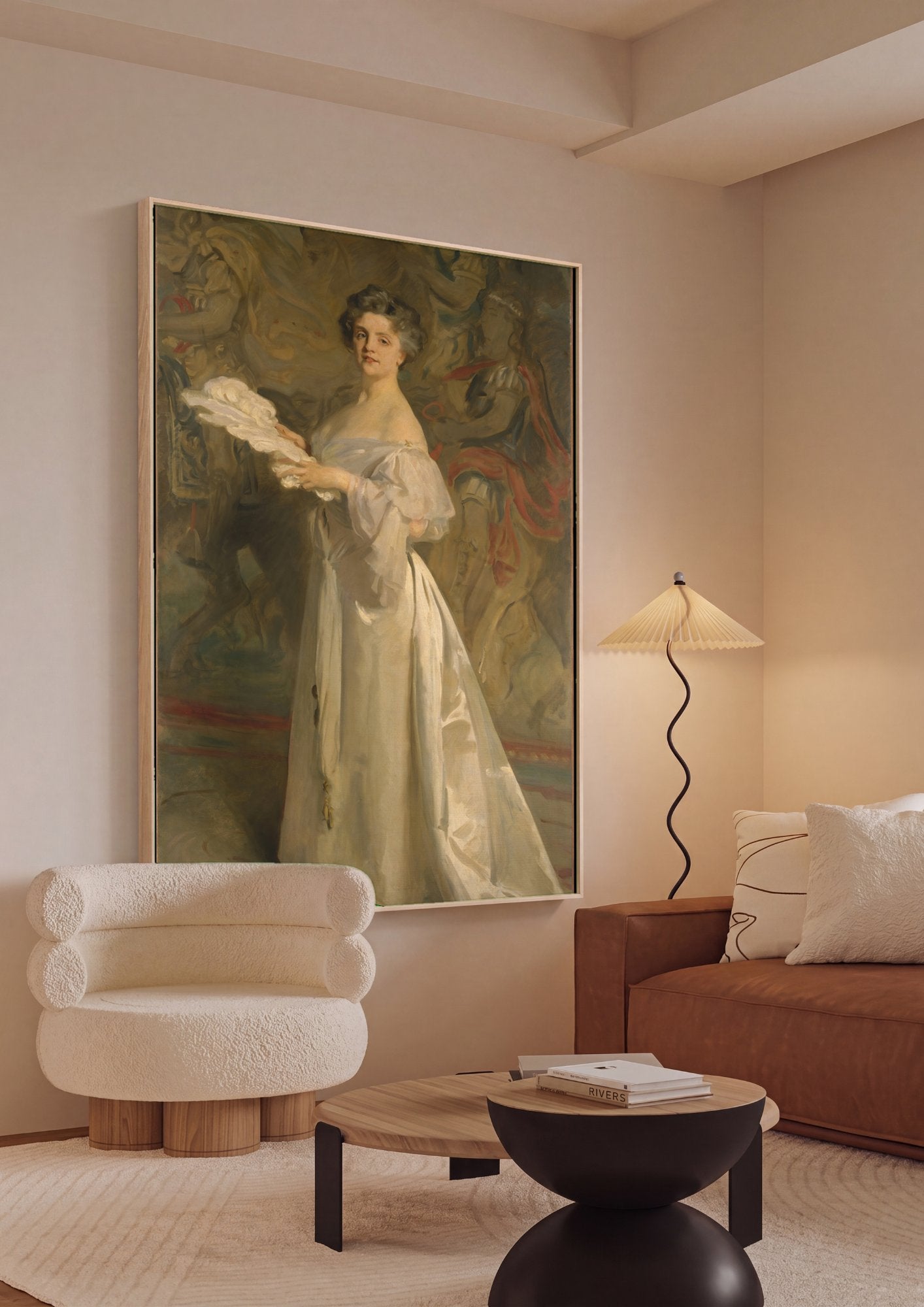 Quadro Decorativo Senhora com Leque - John Singer Sargent em ambiente decorado