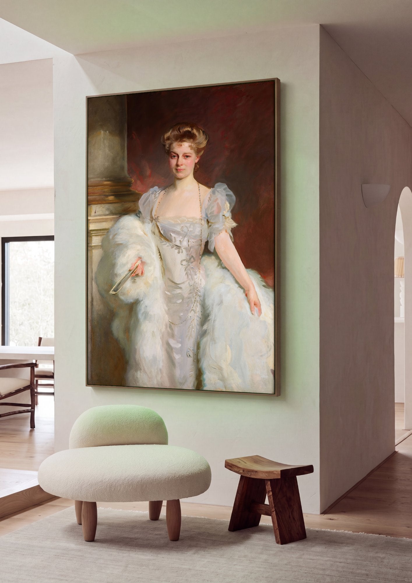 Quadro Decorativo Senhora com Leque - John Singer Sargent em ambiente decorado