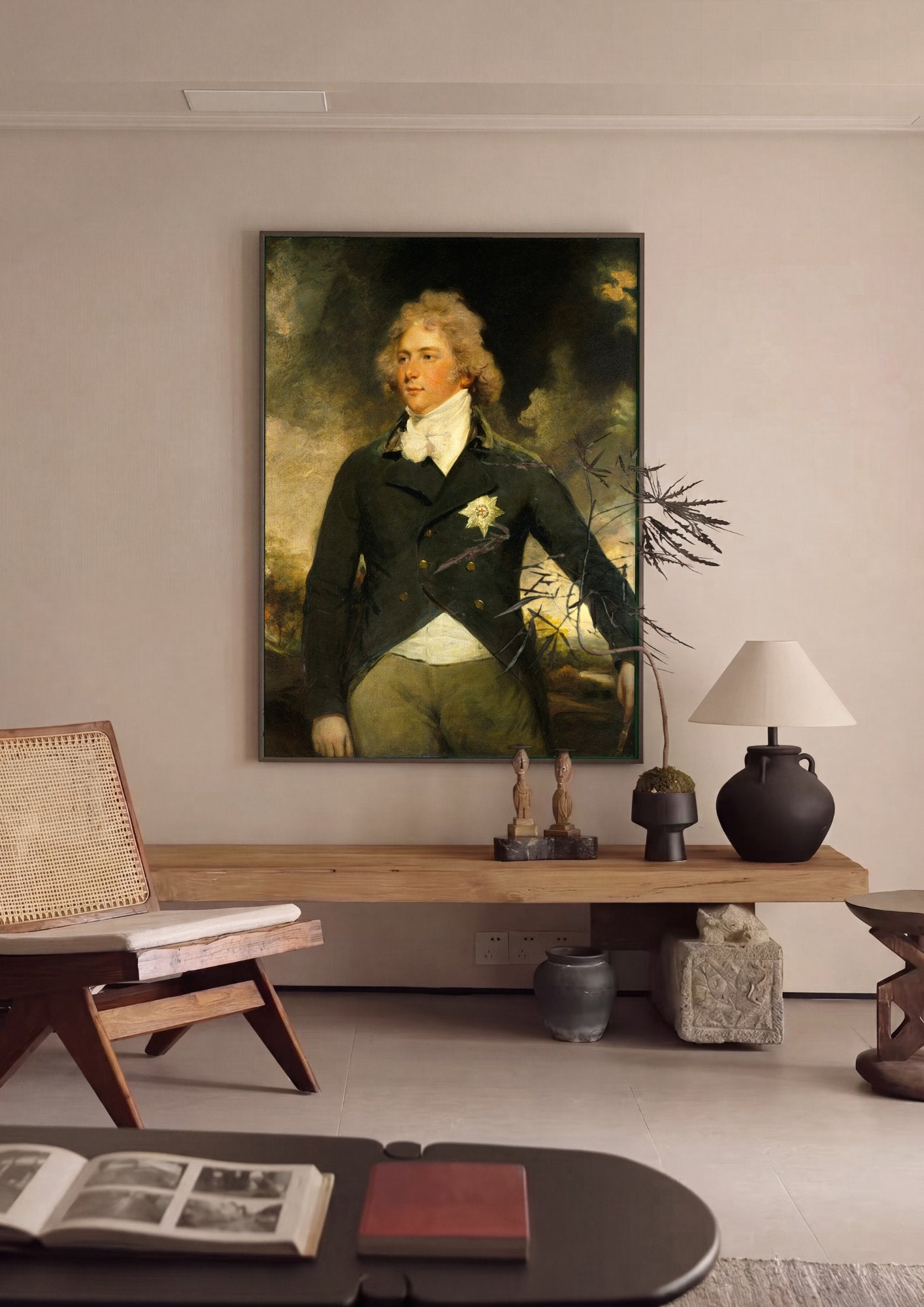 Quadro Decorativo Retrato de Homem - John Hoppner em ambiente decorado