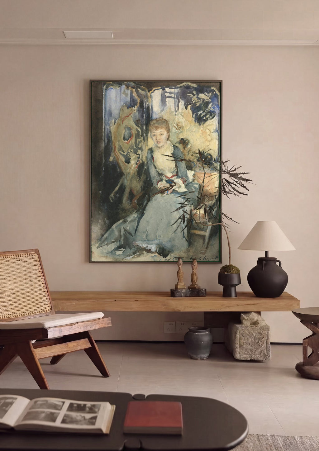 Quadro Decorativo Retrato de Mulher - John Singer Sargent em ambiente decorado