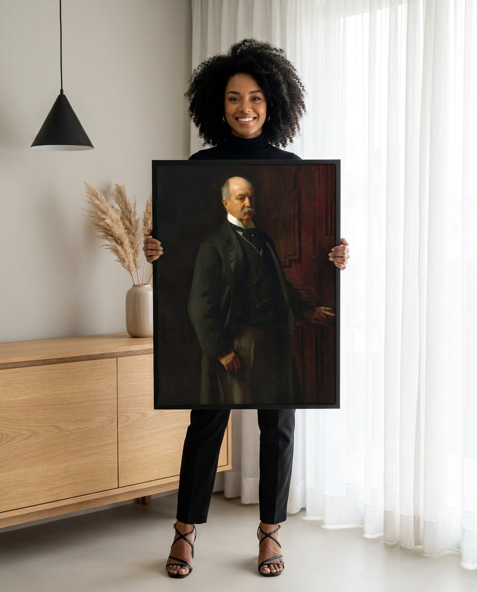 Quadro Decorativo: Retrato de Homem - John Singer Sargent com modelo em ambiente