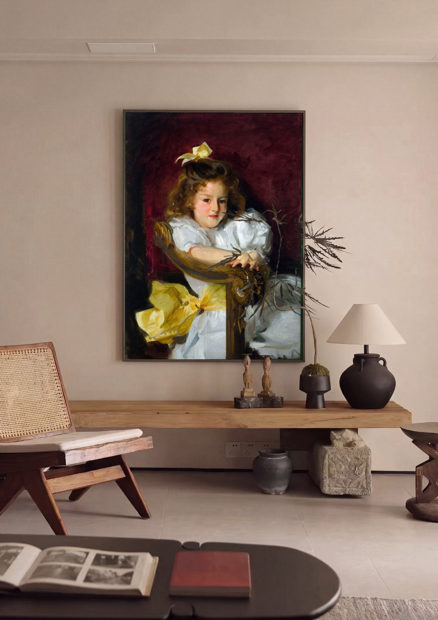 Quadro Decorativo Retrato de Menina - John Singer Sargent em ambiente decorado