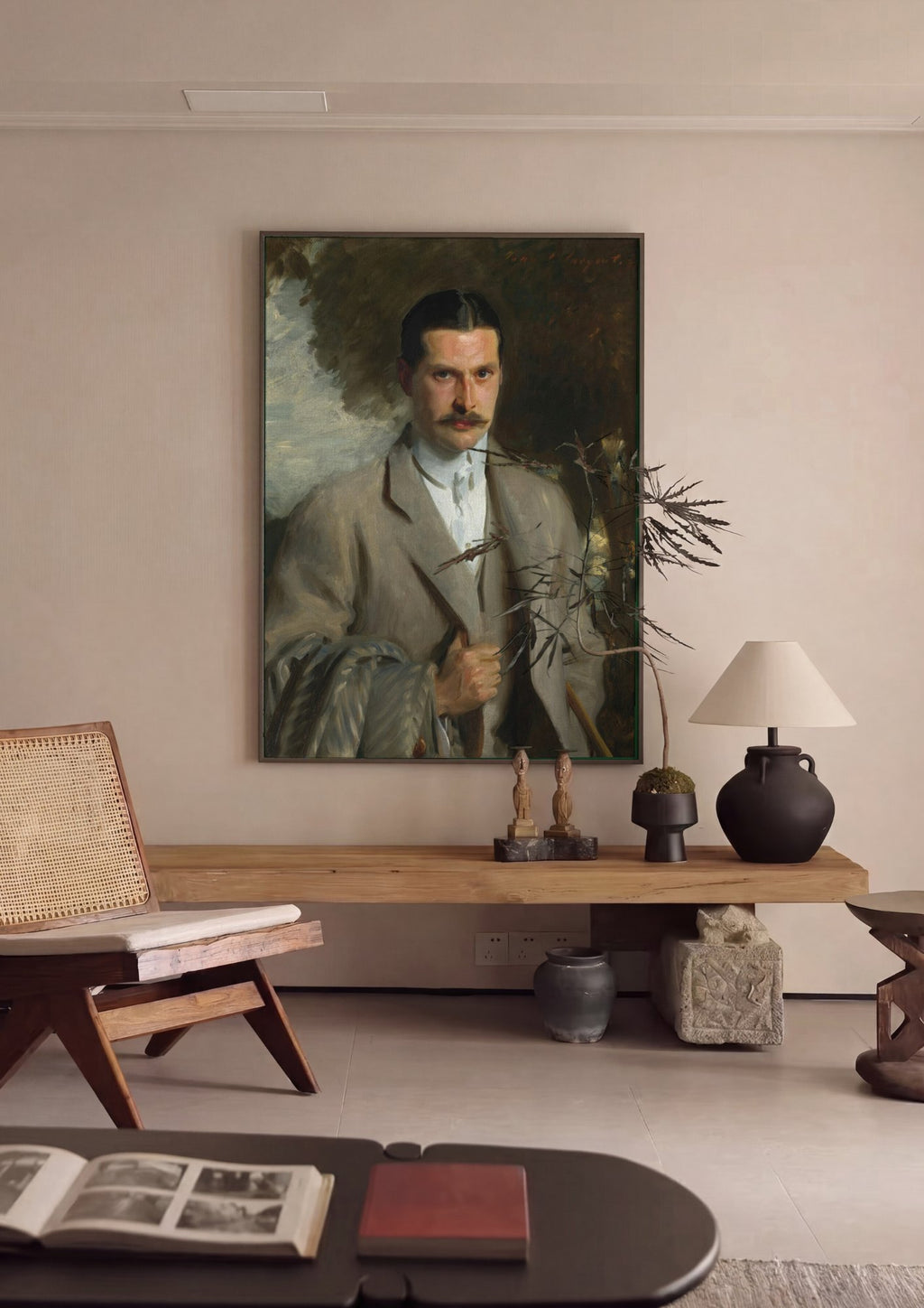 Quadro Decorativo Retrato Masculino - John Singer Sargent em ambiente decorado