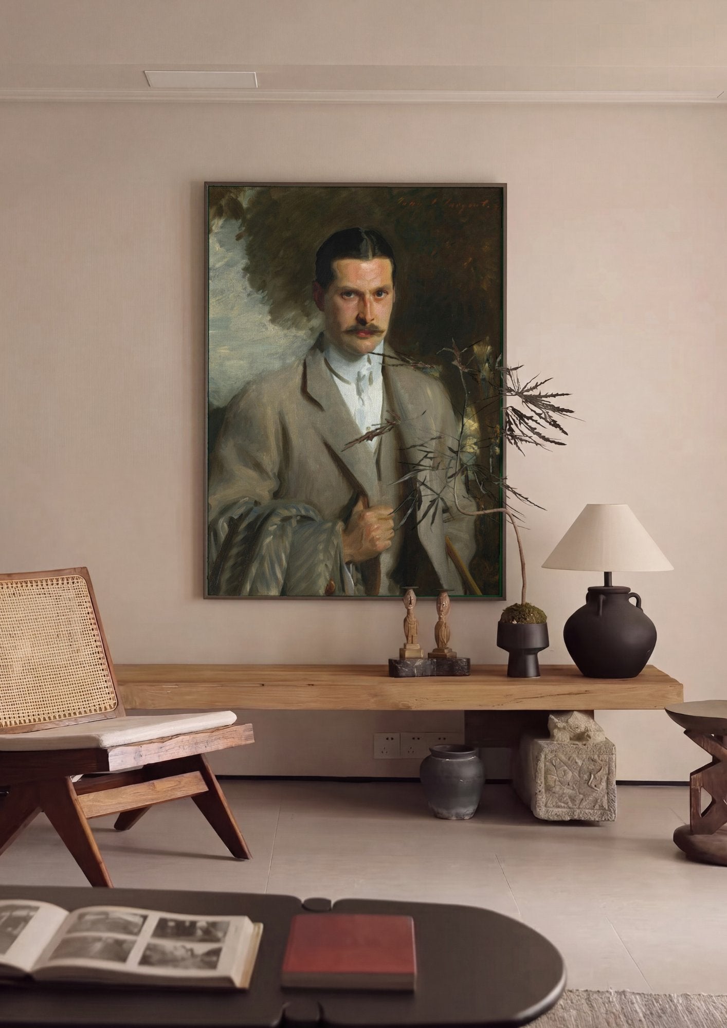 Quadro Decorativo Retrato Masculino - John Singer Sargent em ambiente decorado