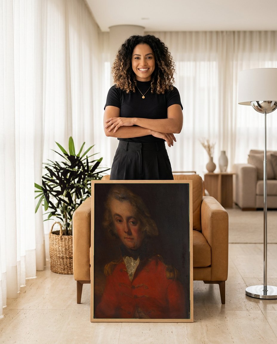 Quadro Decorativo Retrato de Homem - John Hoppner com modelo em ambiente