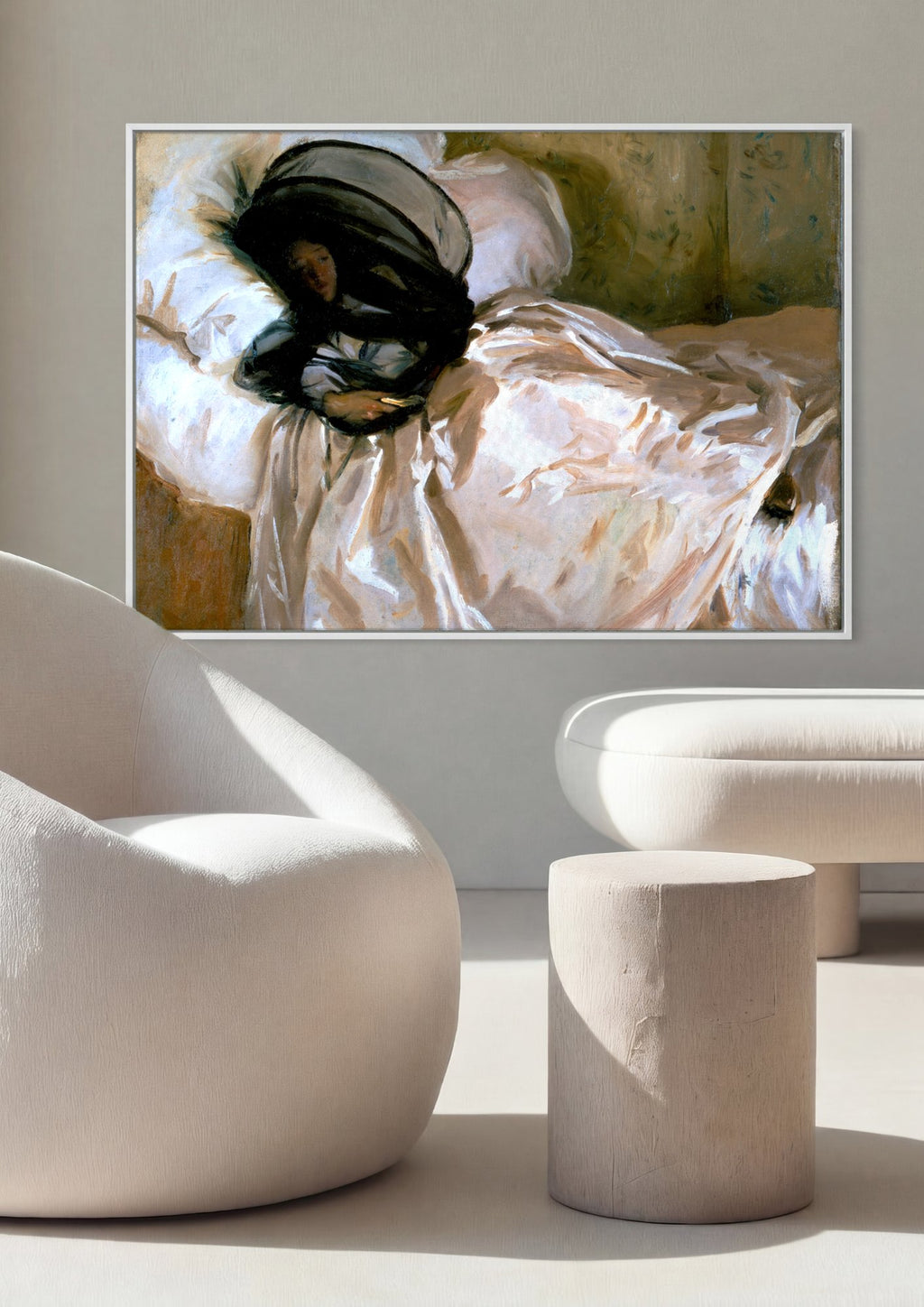 Quadro Decorativo A Dama Adormecida - John Singer Sargent em ambiente decorado