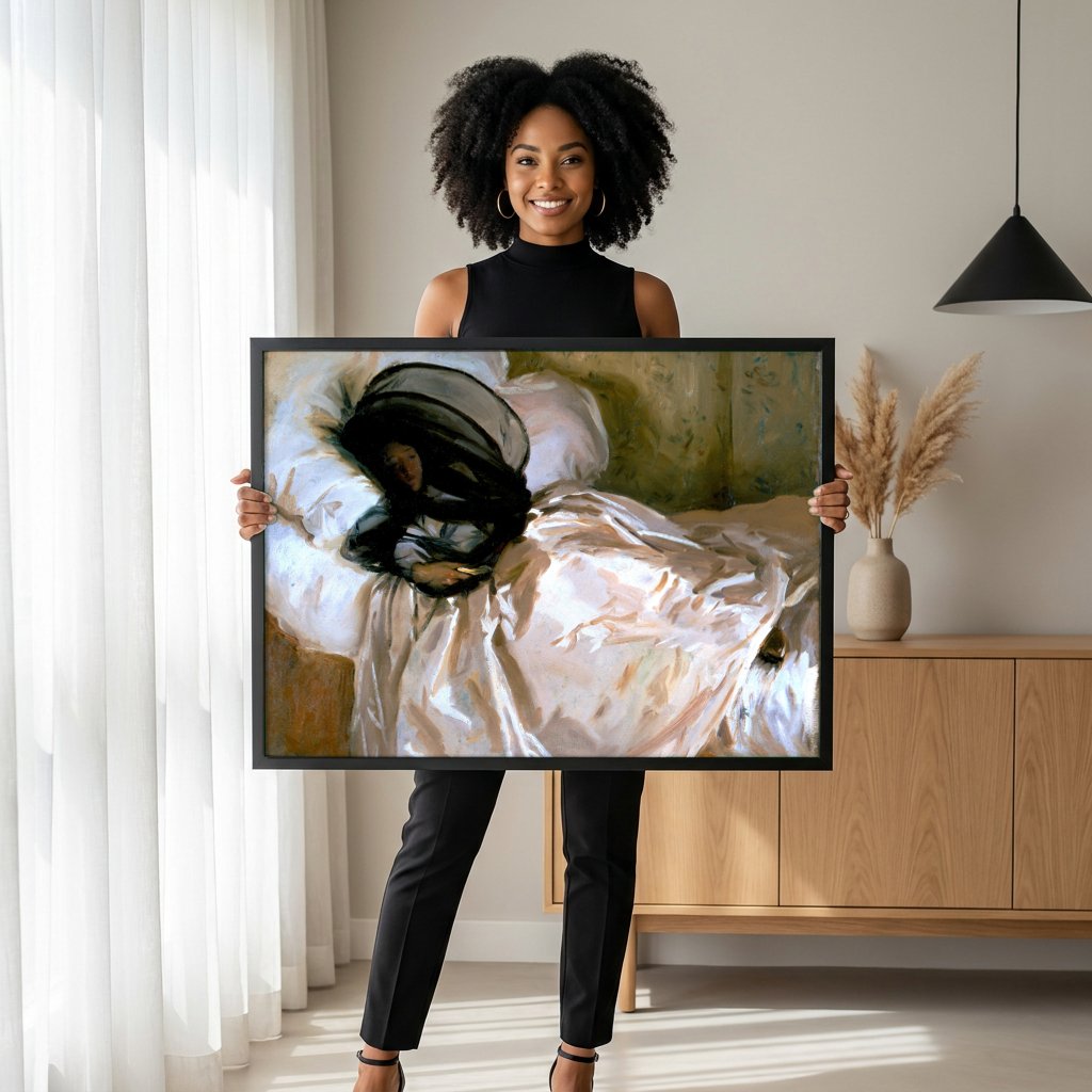 Quadro Decorativo A Dama Adormecida - John Singer Sargent com modelo em ambiente