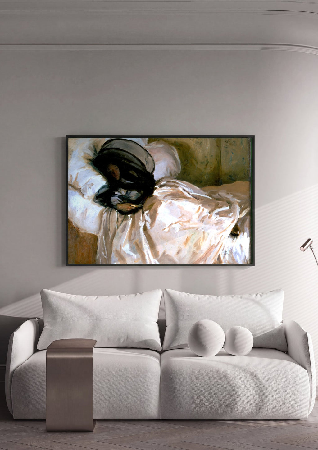 Quadro Decorativo A Dama Adormecida - John Singer Sargent em ambiente decorado