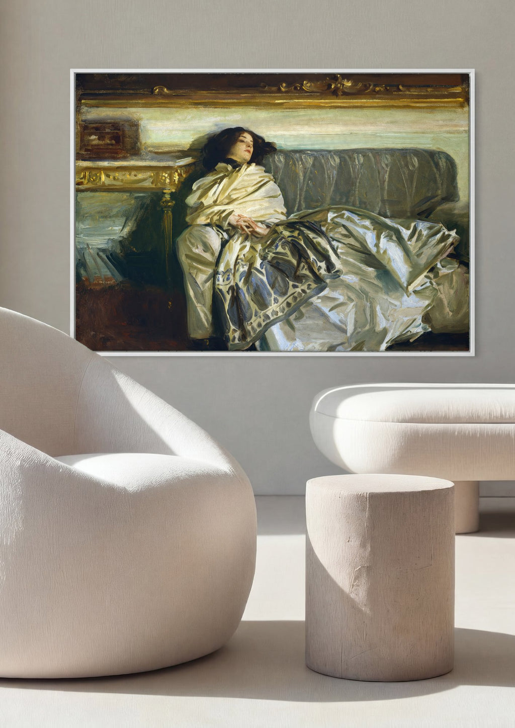 Quadro Decorativo A Dama Adormecida - John Singer Sargent em ambiente decorado