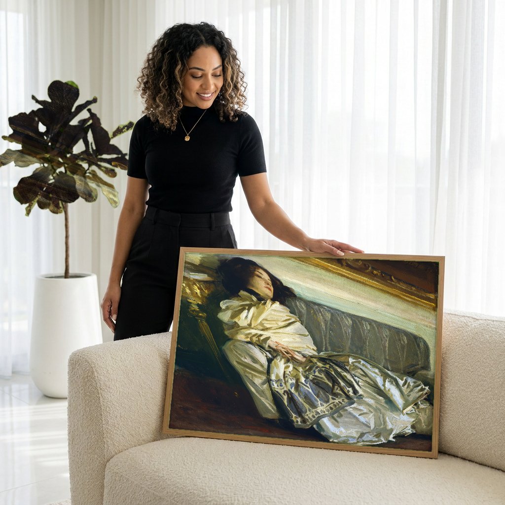 Quadro Decorativo A Dama Adormecida - John Singer Sargent com modelo em ambiente