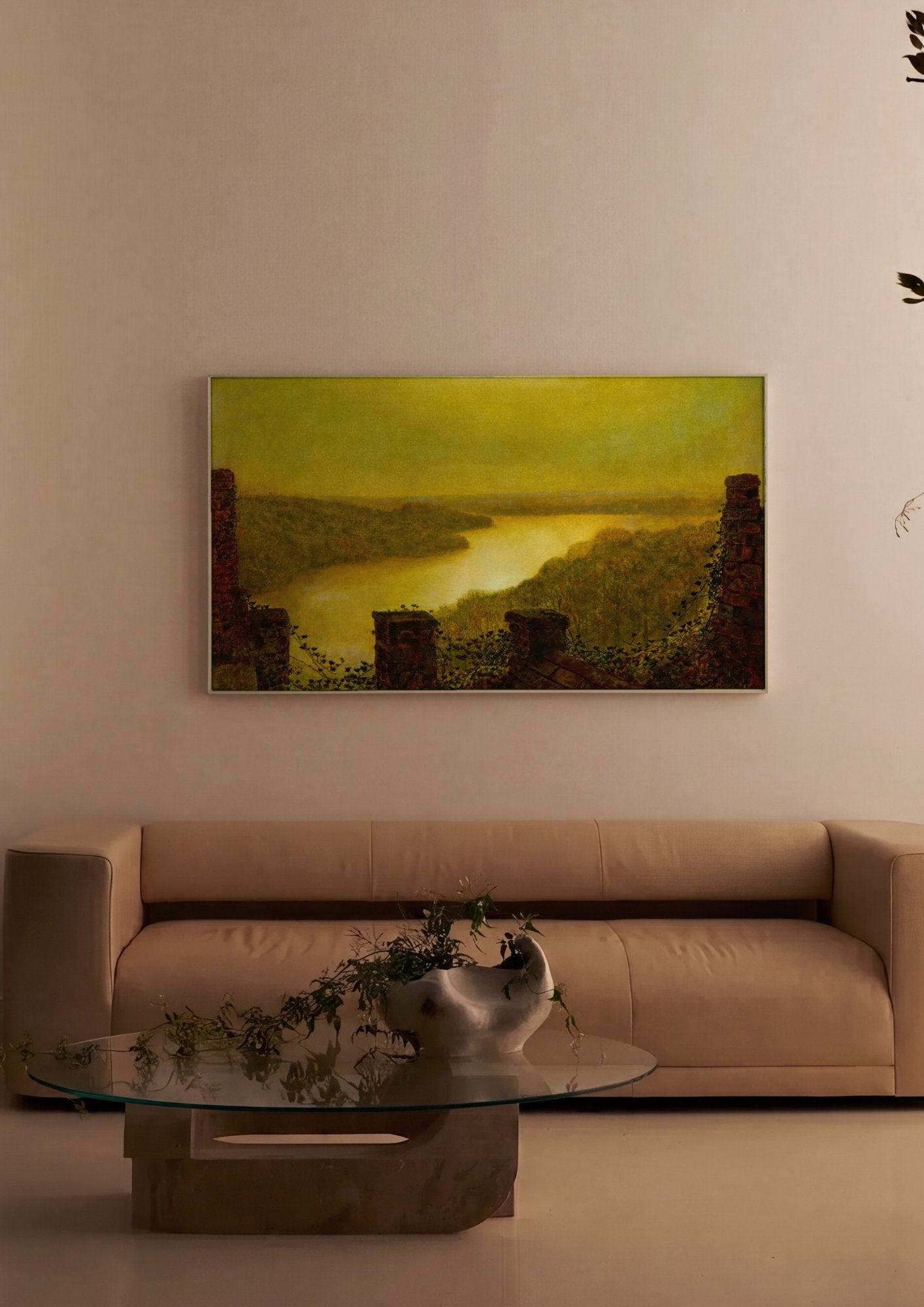 Quadro Decorativo 'Noite sobre o Rio' - John Atkinson Grimshaw em ambiente decorado