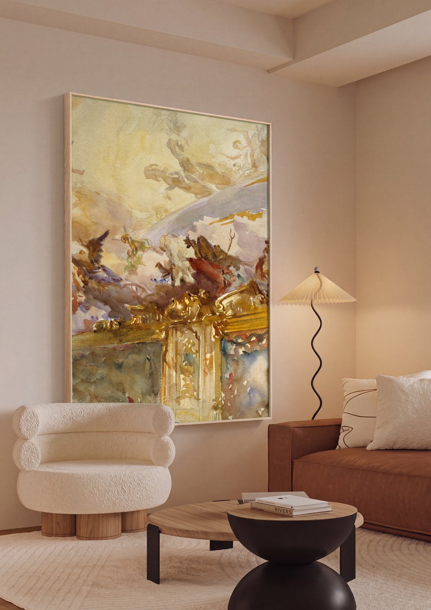 Quadro Decorativo 'Estudo para Teto' - John Singer Sargent em ambiente decorado