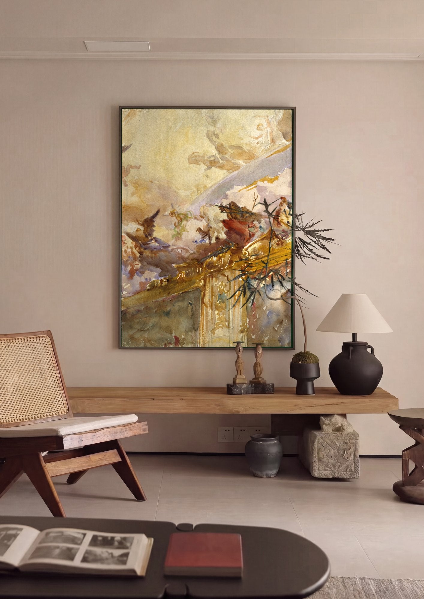 Quadro Decorativo 'Estudo para Teto' - John Singer Sargent em ambiente decorado