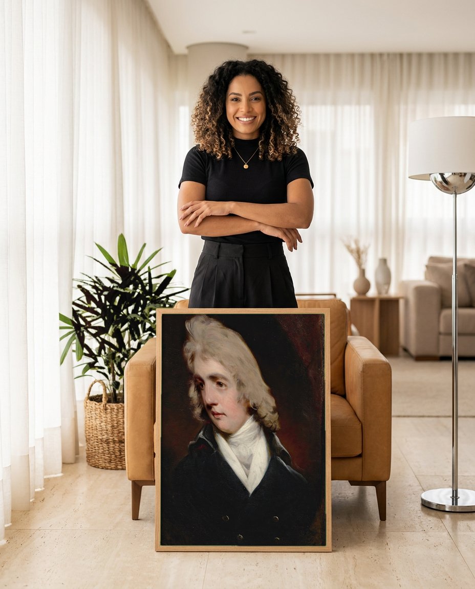 Quadro Decorativo Retrato de Jovem - John Hoppner com modelo em ambiente