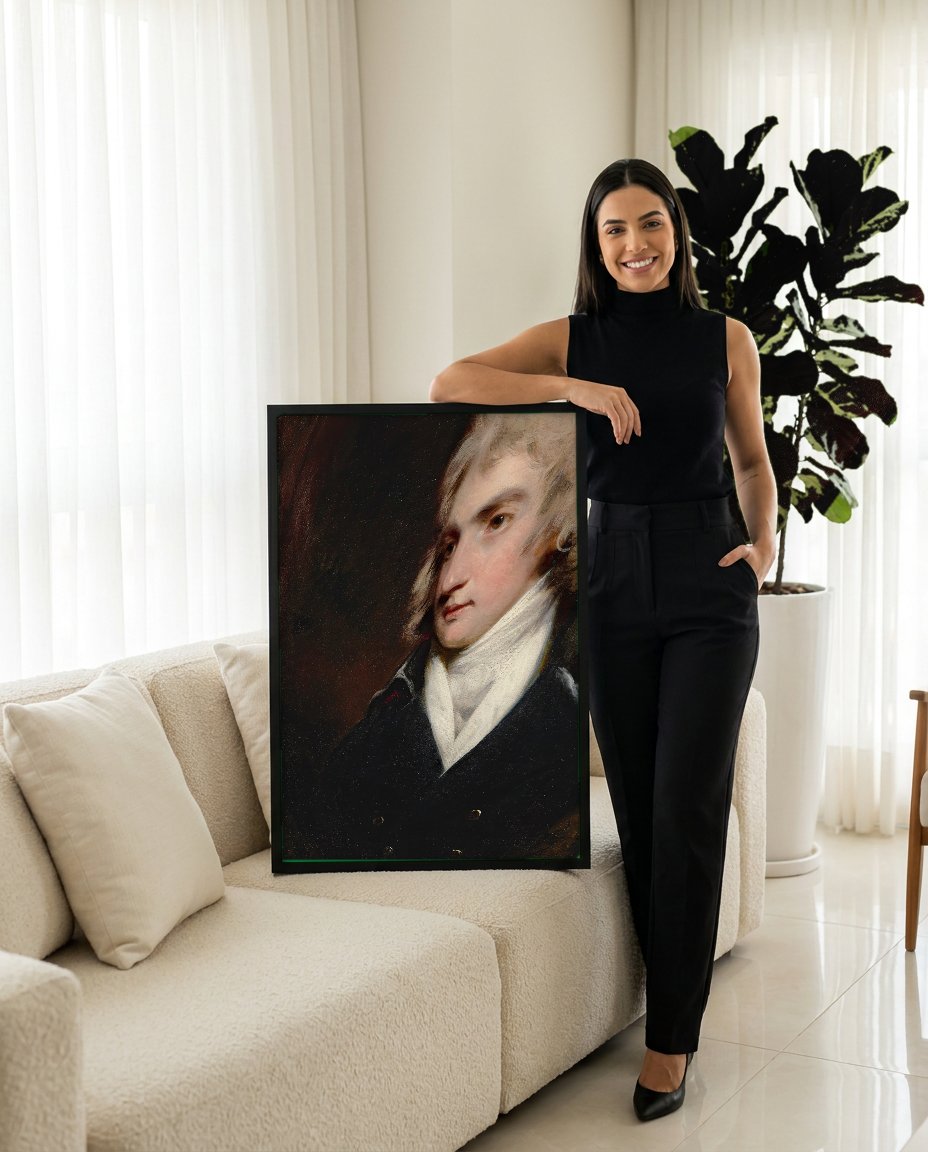 Quadro Decorativo Retrato de Jovem - John Hoppner com modelo em ambiente