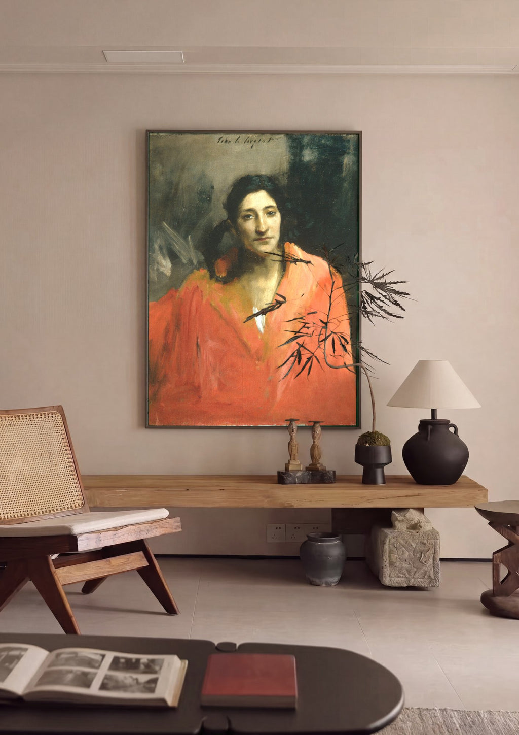 Quadro Decorativo Retrato de Mulher - John Singer Sargent em ambiente decorado