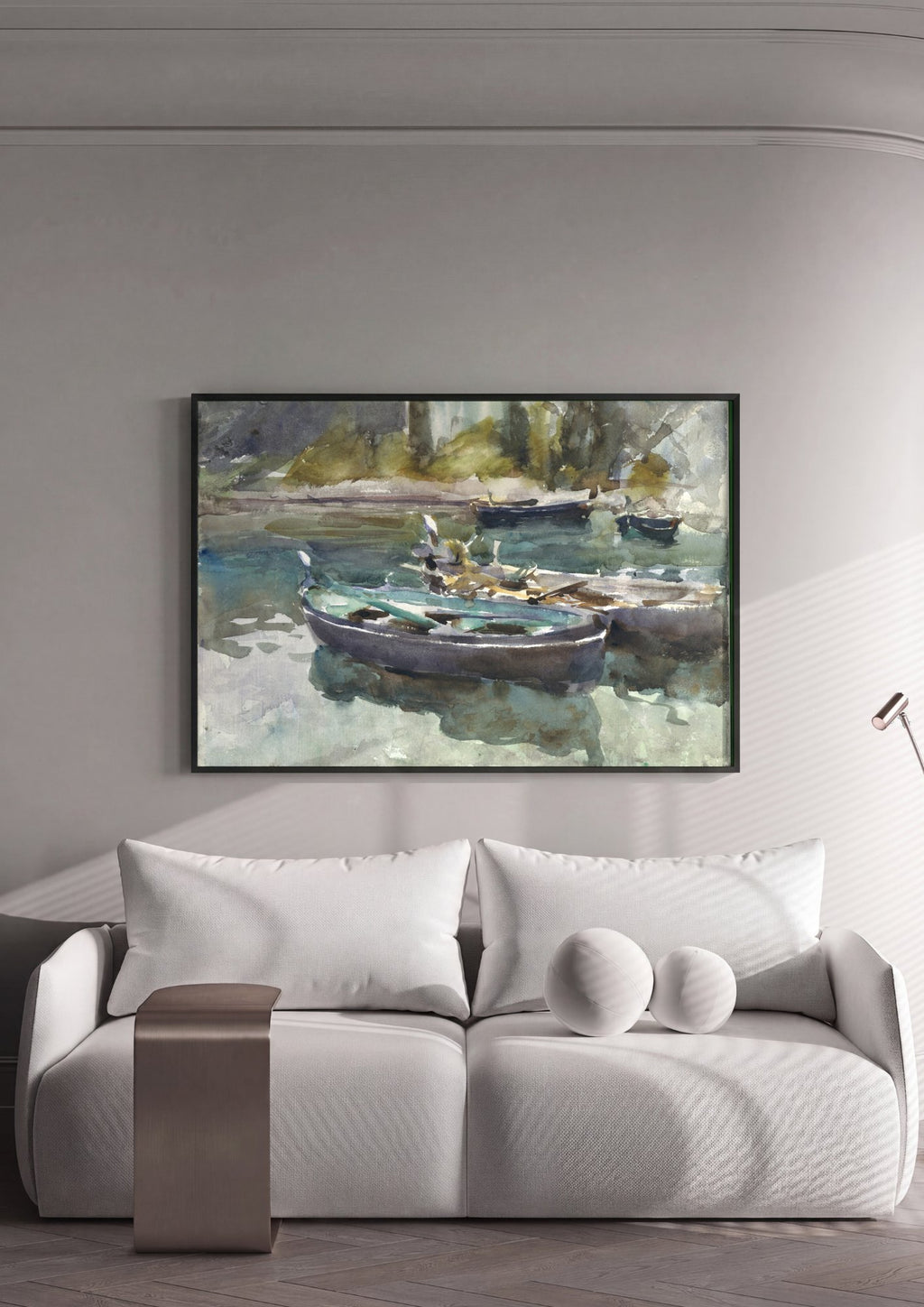 Quadro Decorativo Barcos em Veneza - John Singer Sargent em ambiente decorado