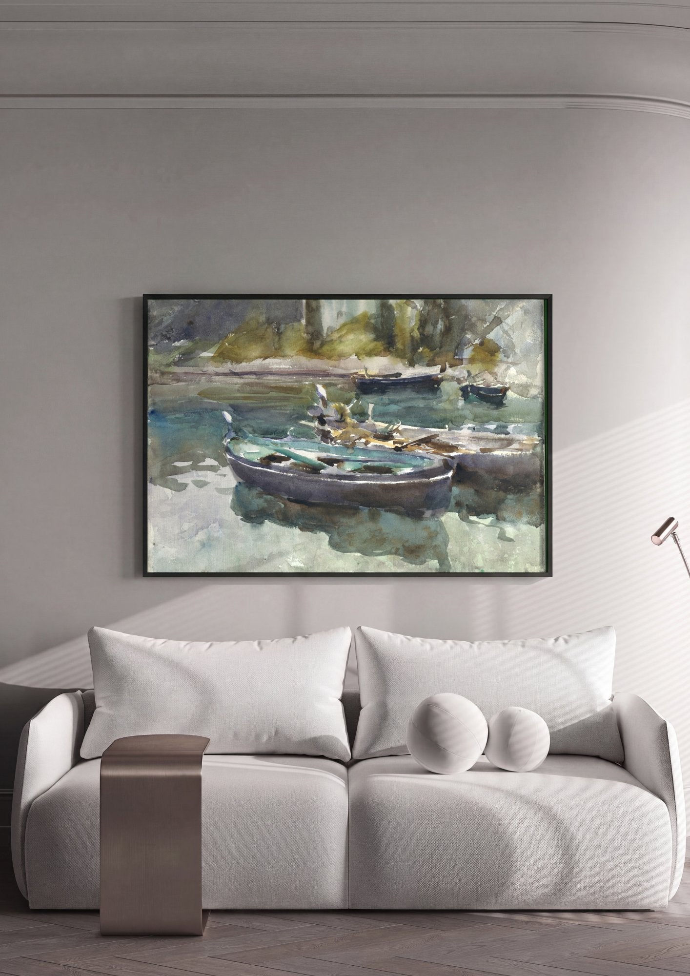 Quadro Decorativo Barcos em Veneza - John Singer Sargent em ambiente decorado