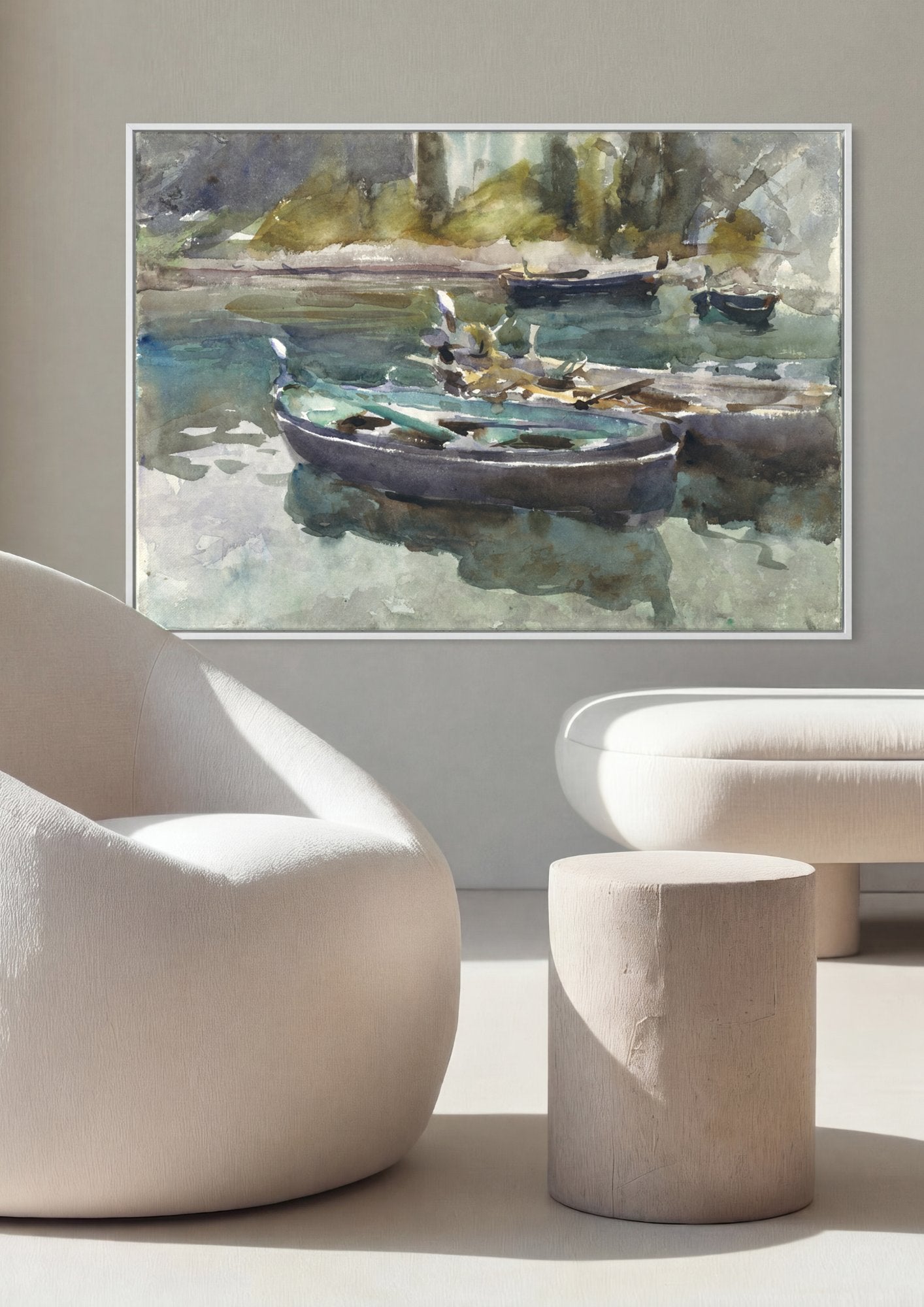 Quadro Decorativo Barcos em Veneza - John Singer Sargent em ambiente decorado