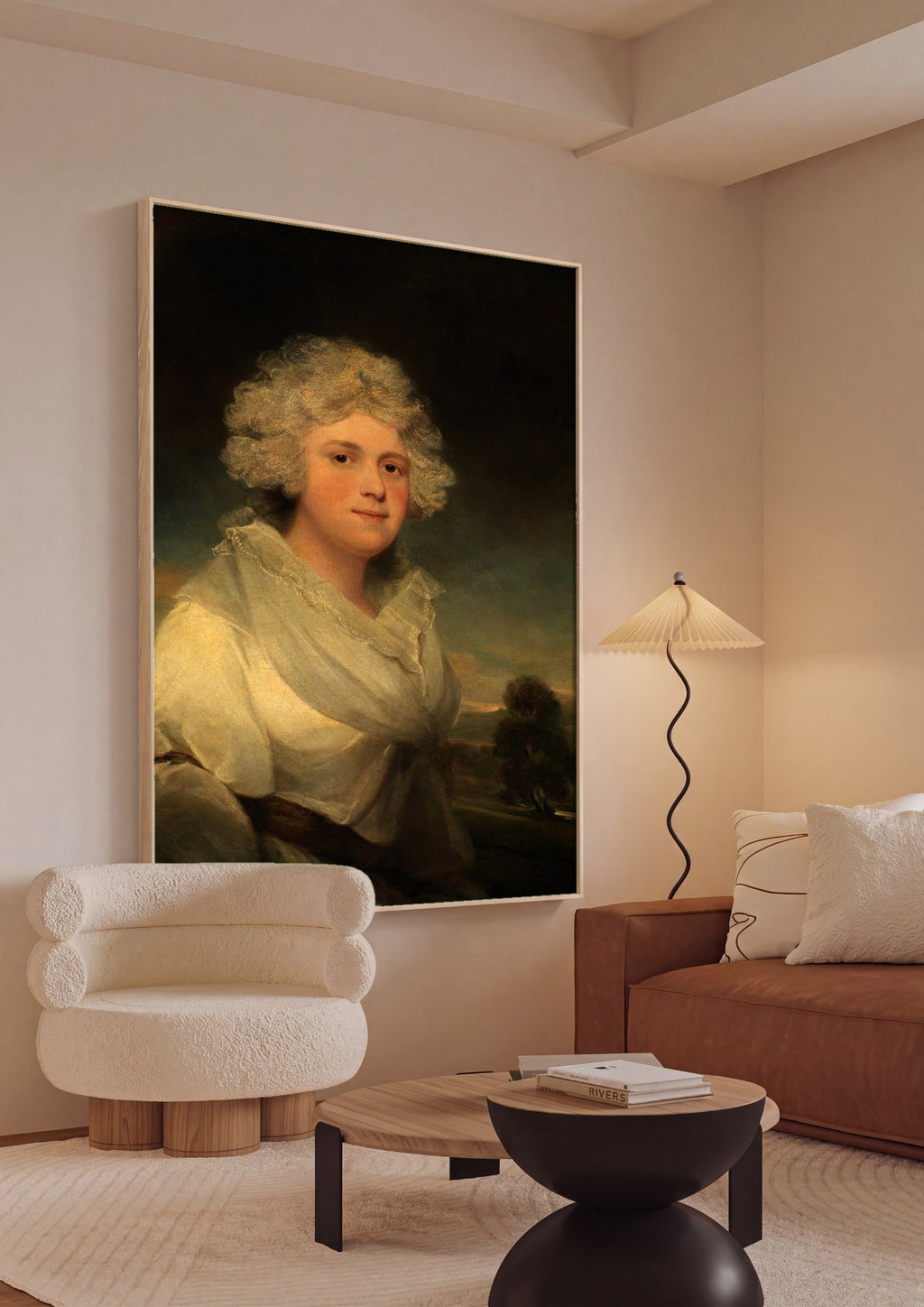 Quadro Decorativo Retrato de Mulher - John Hoppner em ambiente decorado