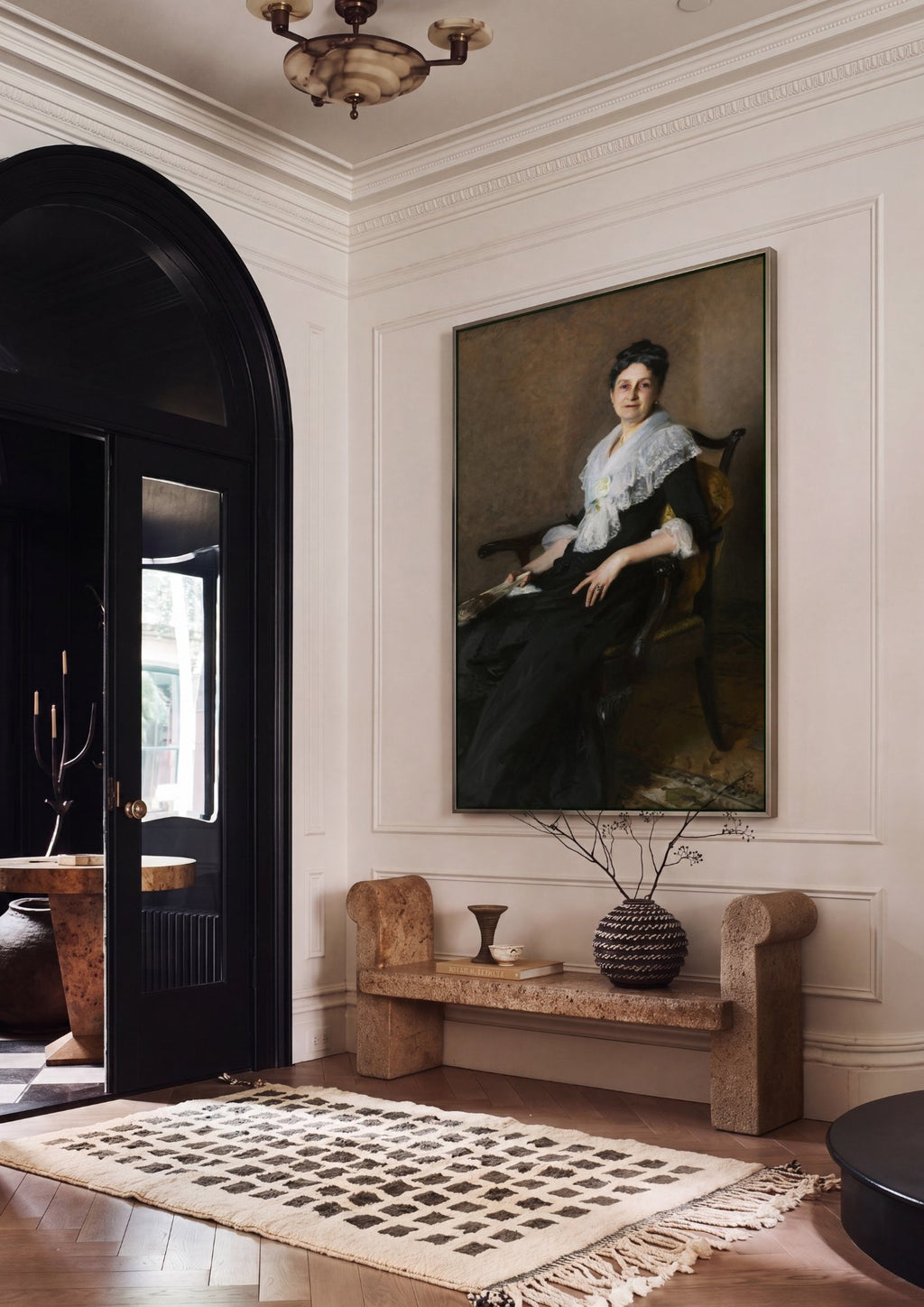 Quadro Decorativo Senhora com Leque - John Singer Sargent em ambiente decorado