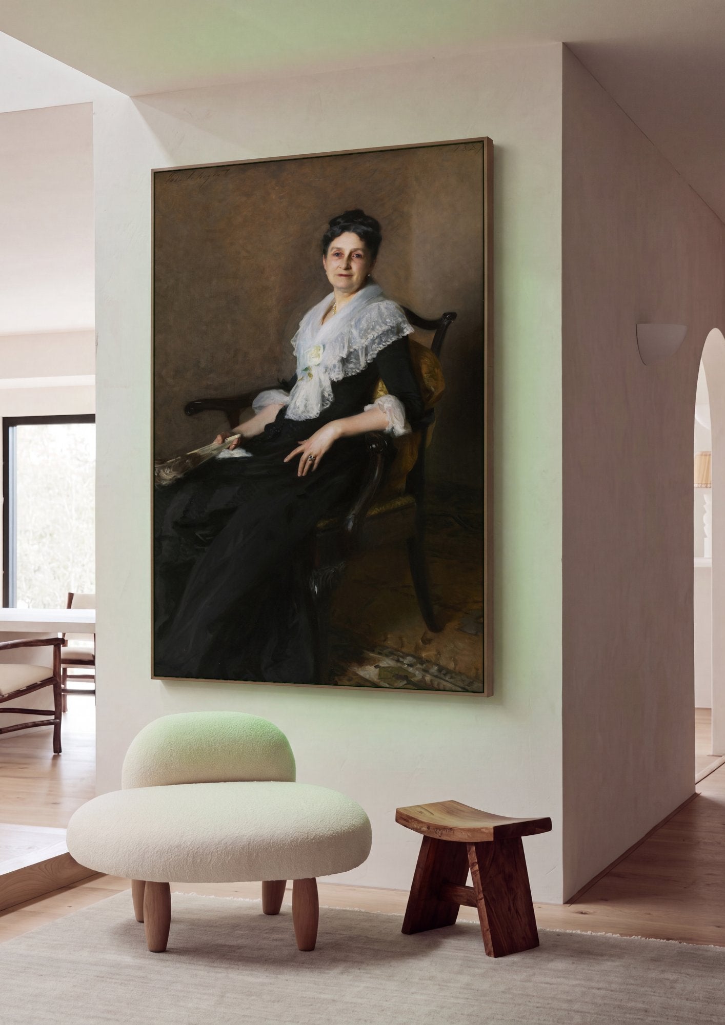 Quadro Decorativo Senhora com Leque - John Singer Sargent em ambiente decorado