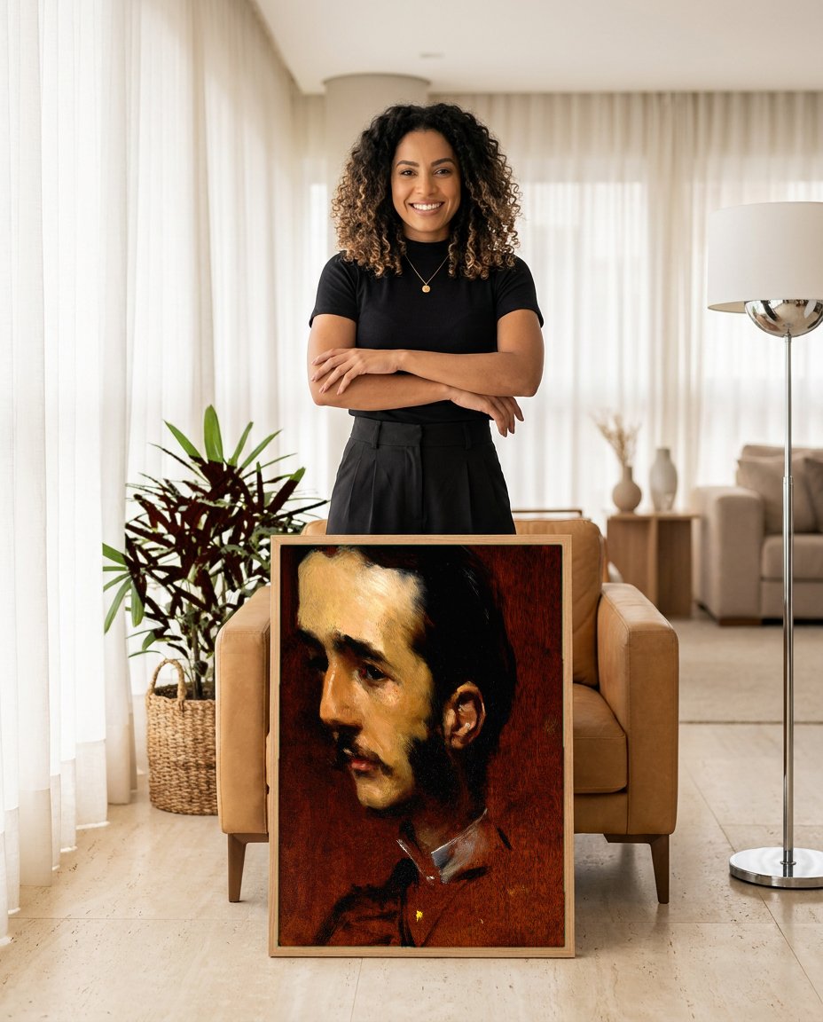 Quadro Decorativo Retrato de Homem - John Singer Sargent com modelo em ambiente