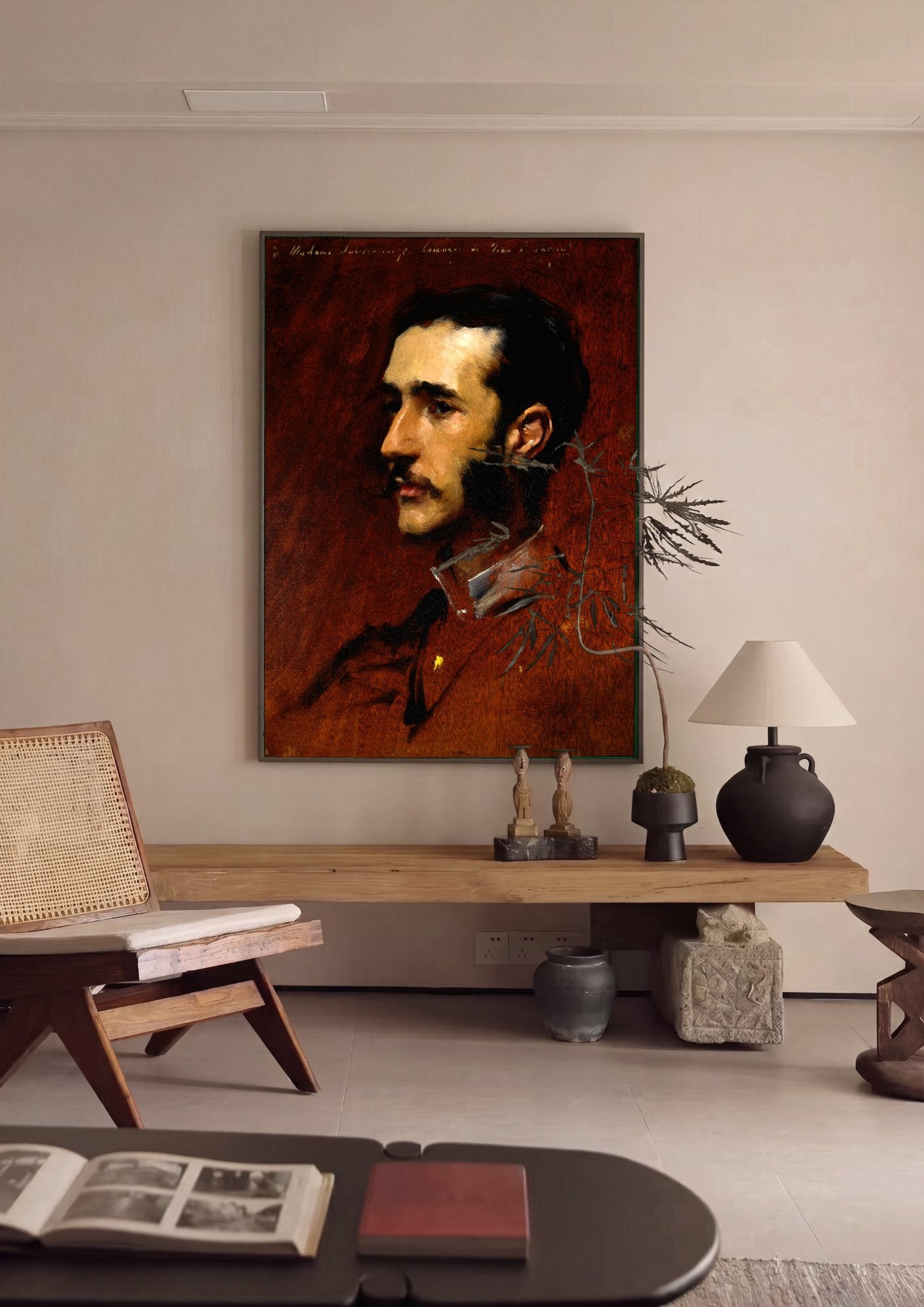 Quadro Decorativo Retrato de Homem - John Singer Sargent em ambiente decorado
