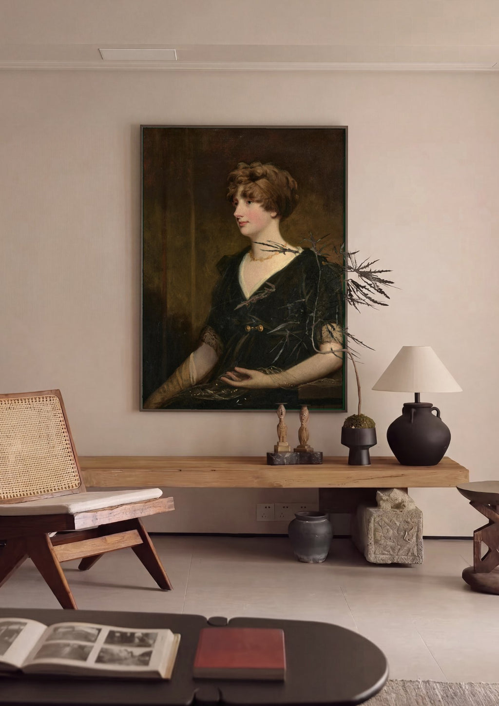 Quadro Decorativo Retrato de Mulher - John Hoppner em ambiente decorado