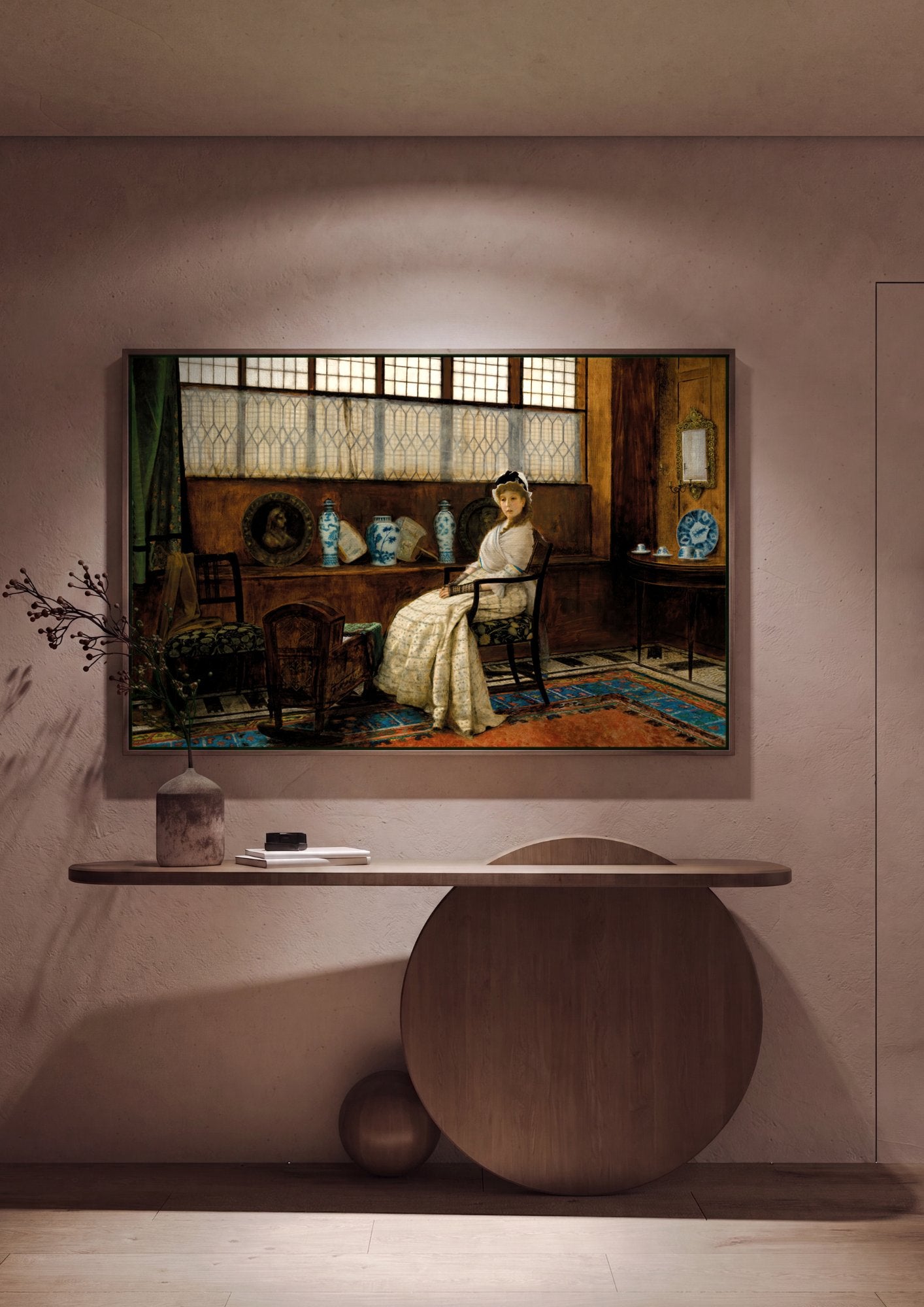 Quadro Decorativo A Dama e o Berço - John Atkinson Grimshaw em ambiente decorado