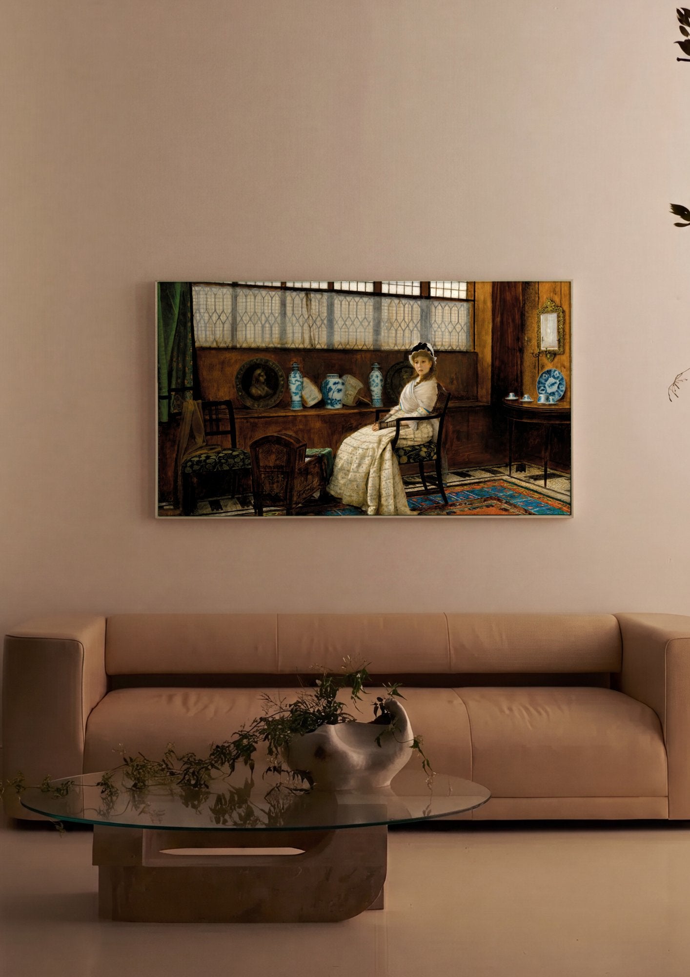 Quadro Decorativo A Dama e o Berço - John Atkinson Grimshaw em ambiente decorado