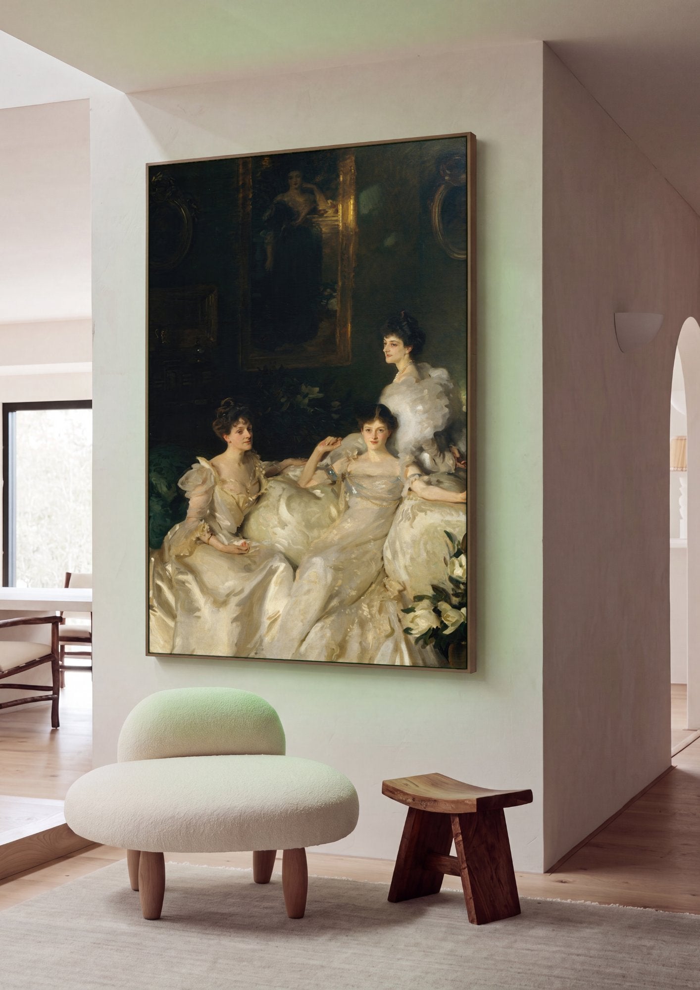 Quadro Decorativo As Irmãs Wyndham - John Singer Sargent em ambiente decorado