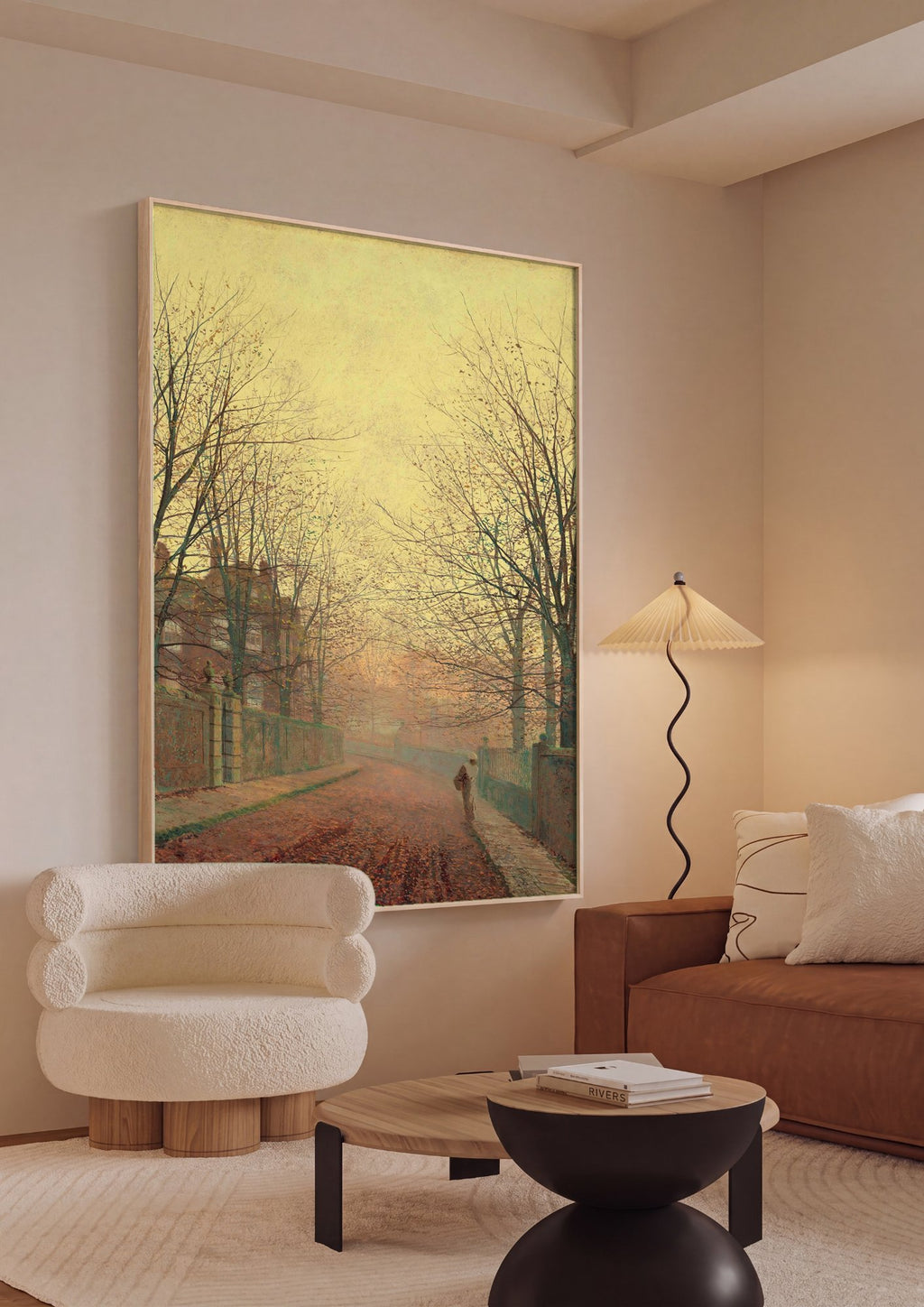 Quadro Decorativo 'Outono no Parque' - John Atkinson Grimshaw em ambiente decorado