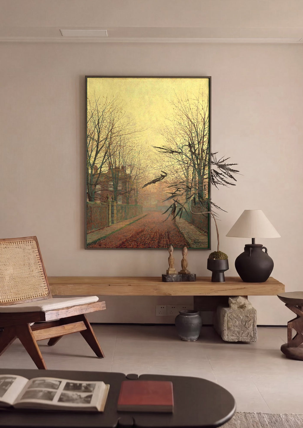 Quadro Decorativo 'Outono no Parque' - John Atkinson Grimshaw em ambiente decorado