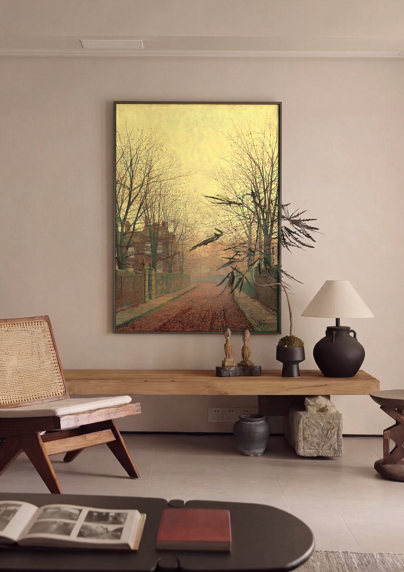 Quadro Decorativo 'Outono no Parque' - John Atkinson Grimshaw em ambiente decorado